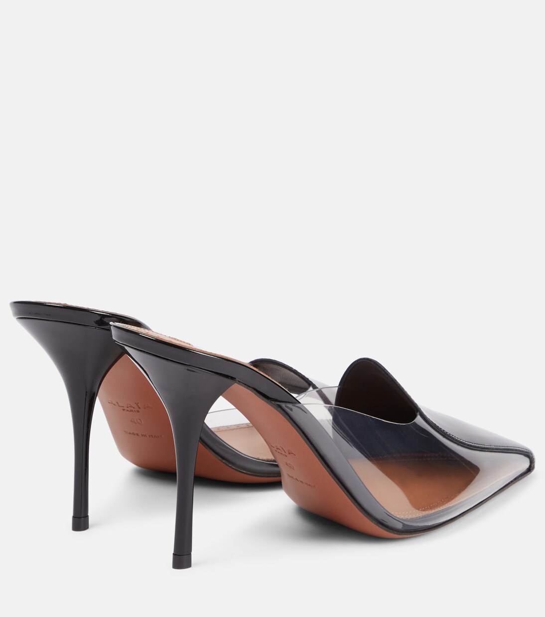 Mules Le Cœur Abstrait 90 en cuir verni | Alaïa