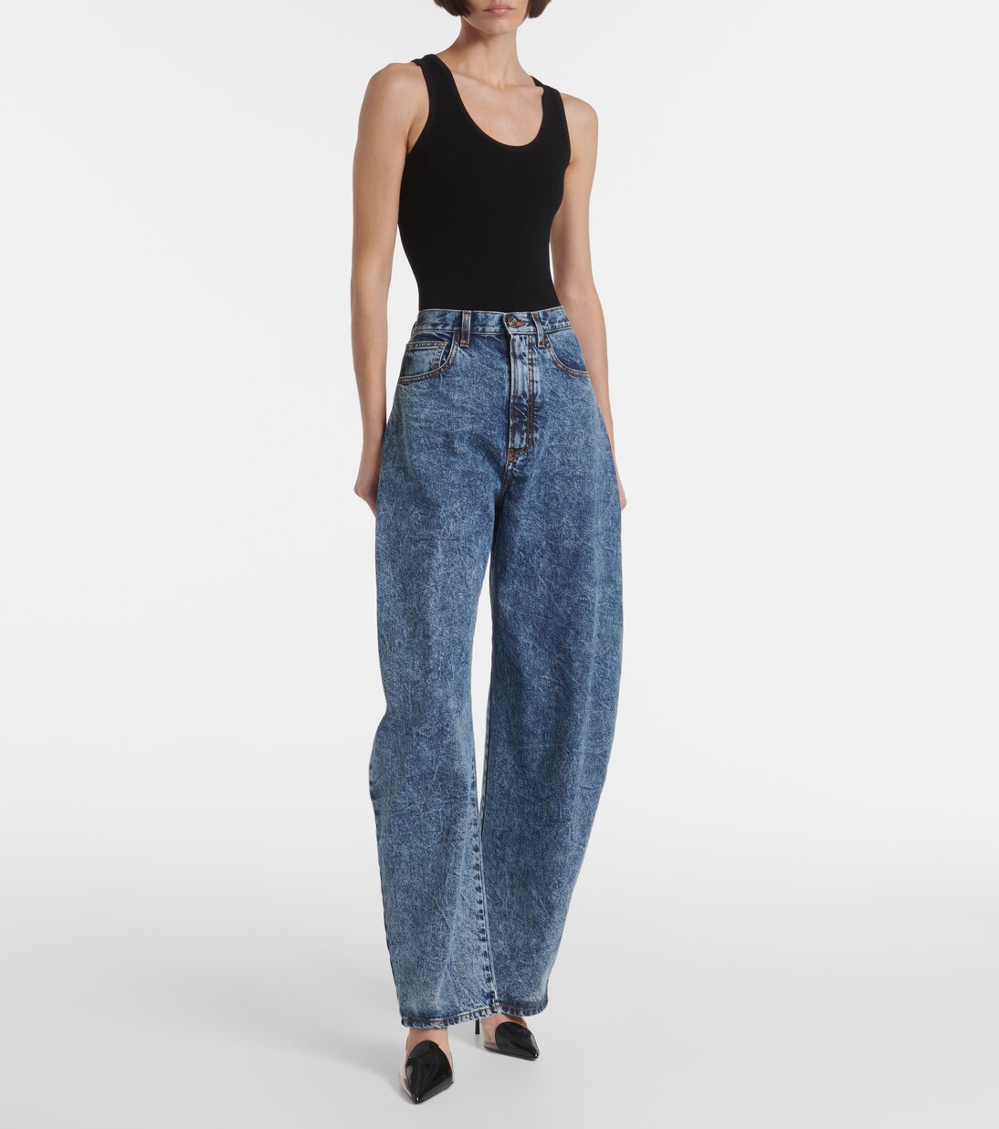 Mules Le Cœur Abstrait 90 en cuir verni | Alaïa