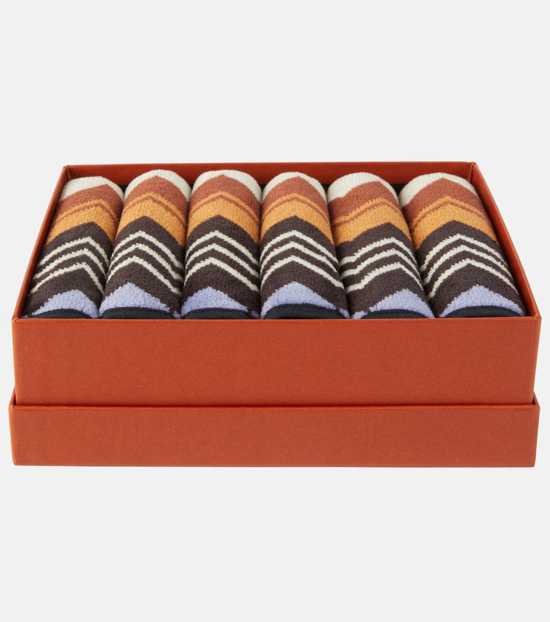 Giacomo Zigzag set of 6 cotton terry face towels | Missoni