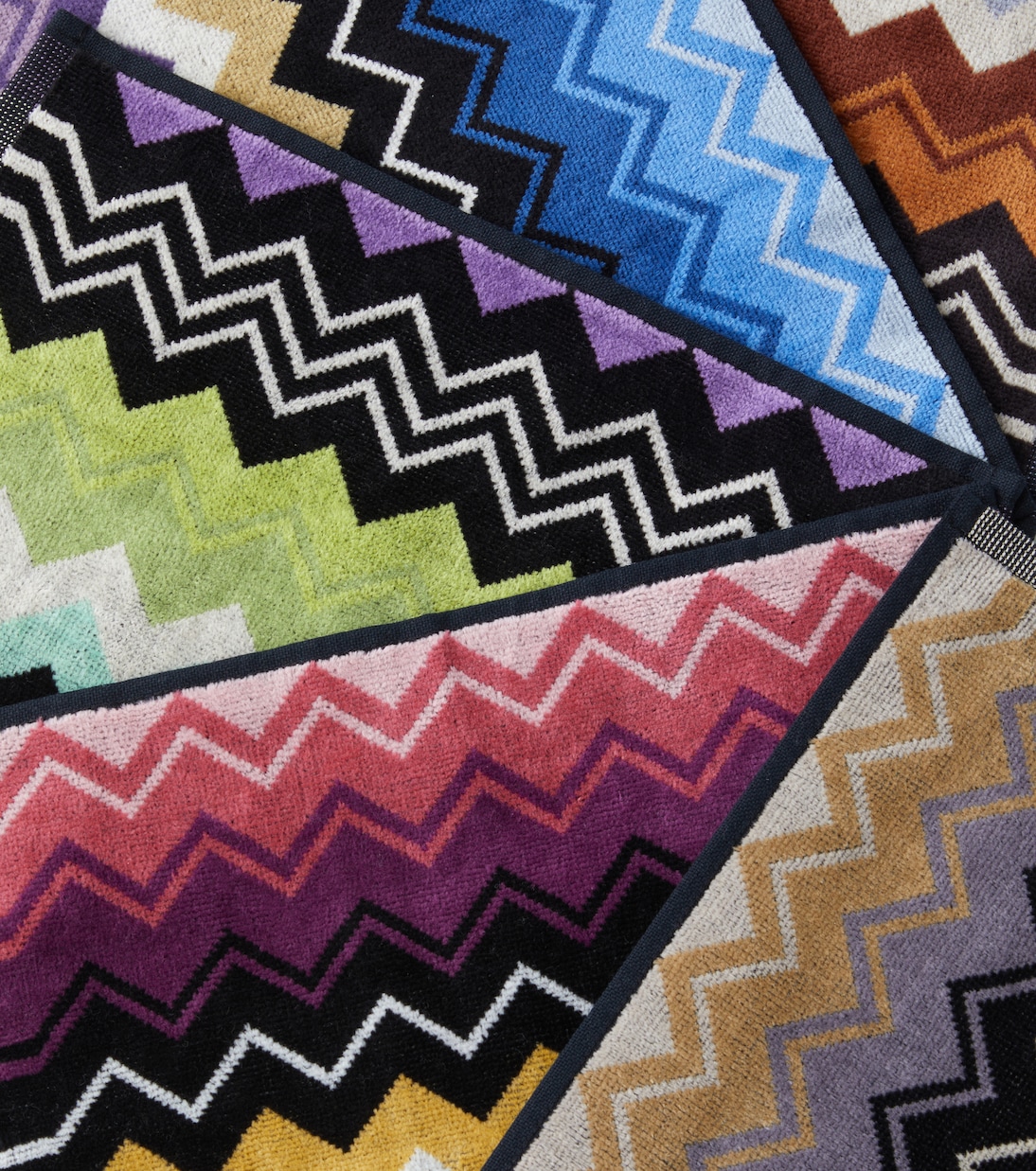 Giacomo Zigzag set of 6 cotton terry face towels | Missoni