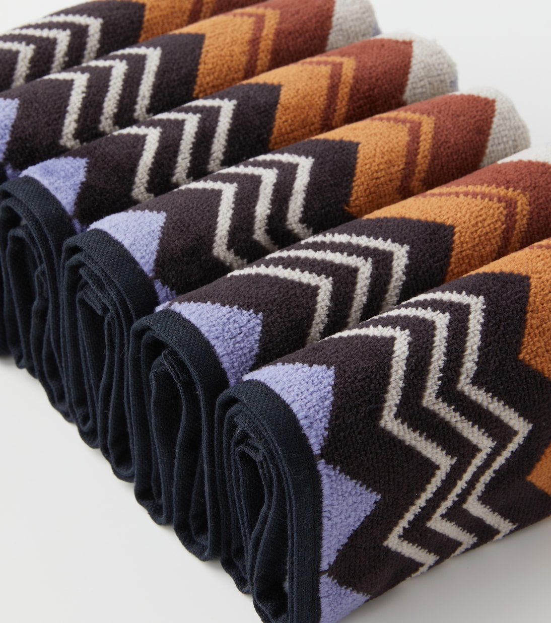 Giacomo Zigzag set of 6 cotton terry face towels | Missoni