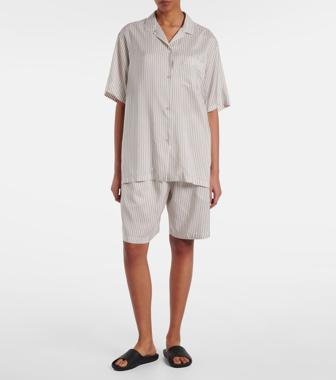 Zinnia striped silk shorts | The Row