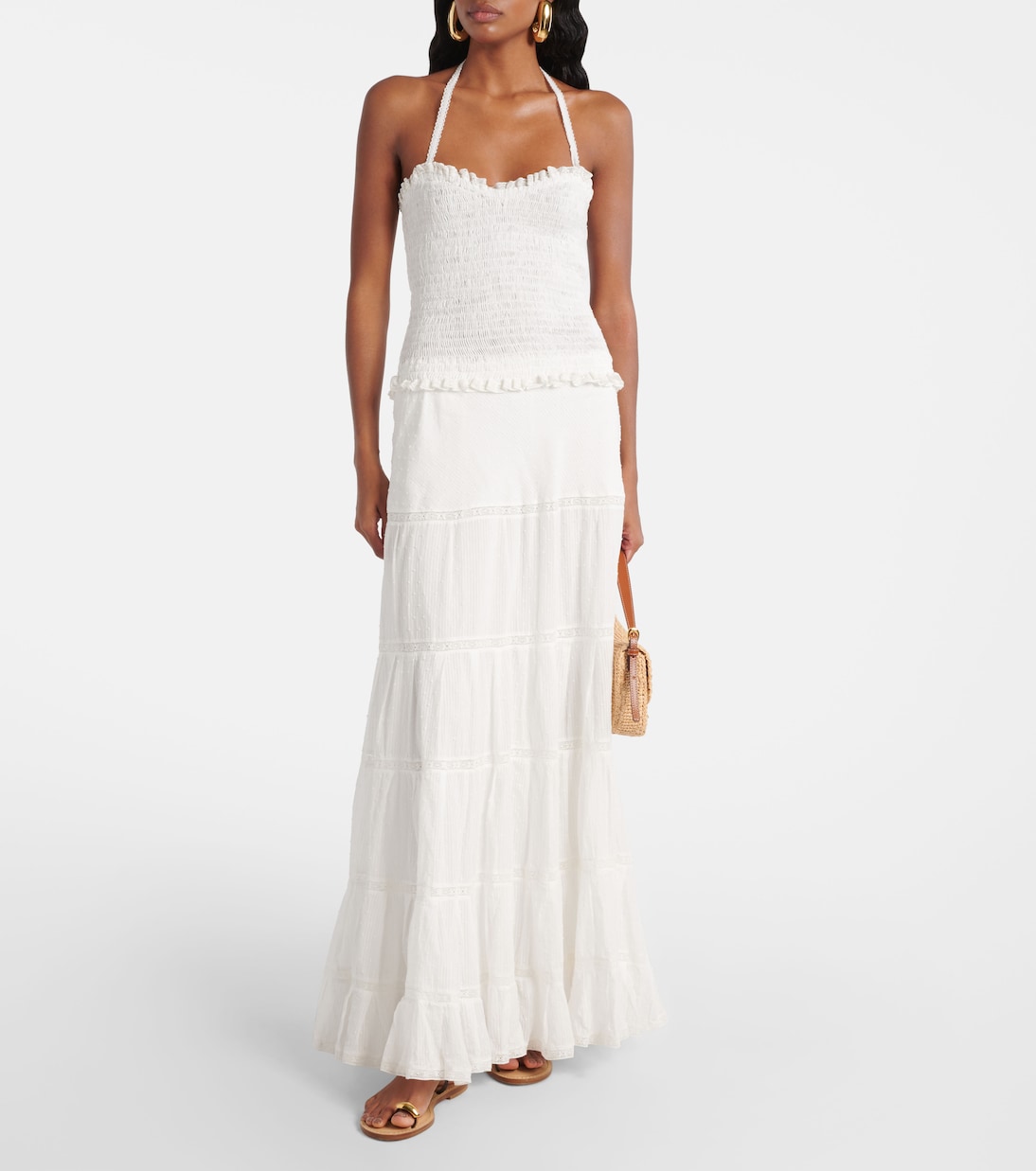 Robe longue rayée en coton | Poupette St Barth