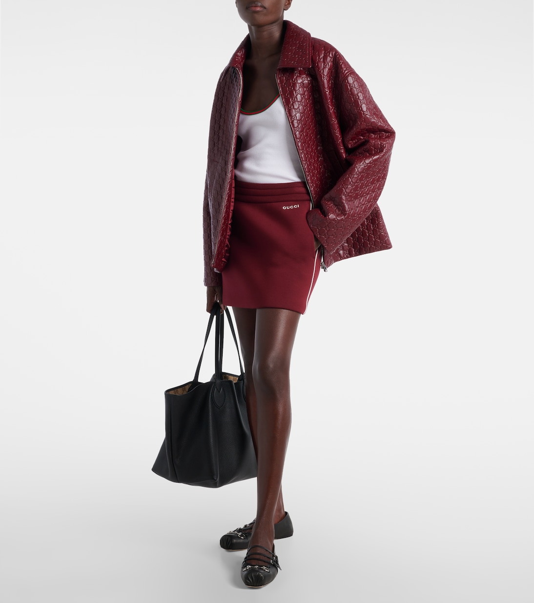 GG debossed leather jacket | Gucci