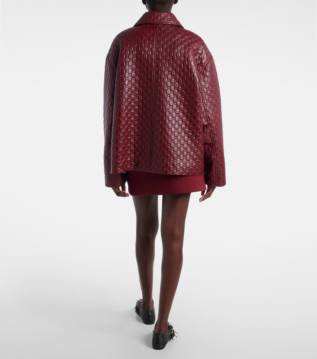 GG debossed leather jacket | Gucci