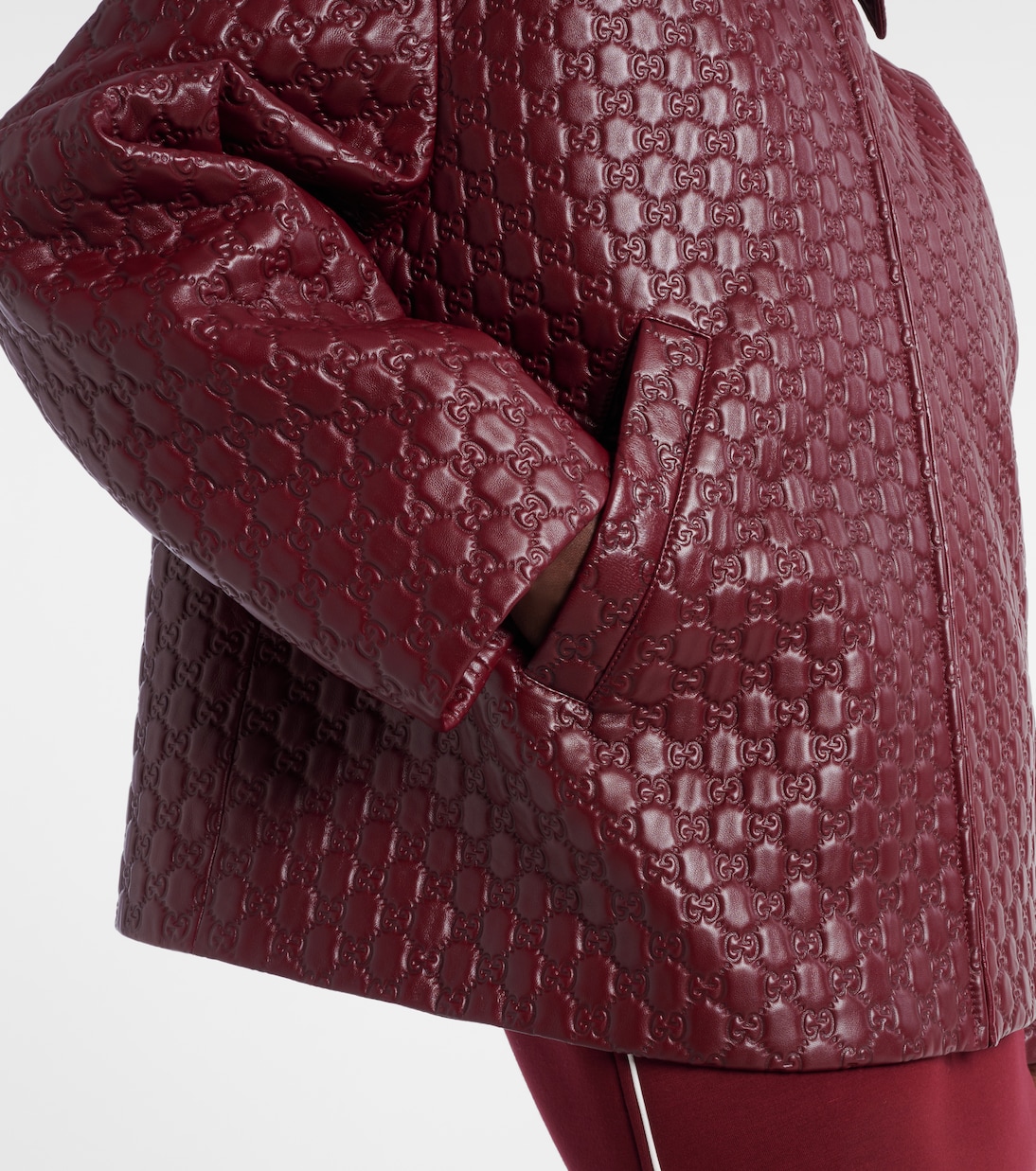 GG debossed leather jacket | Gucci