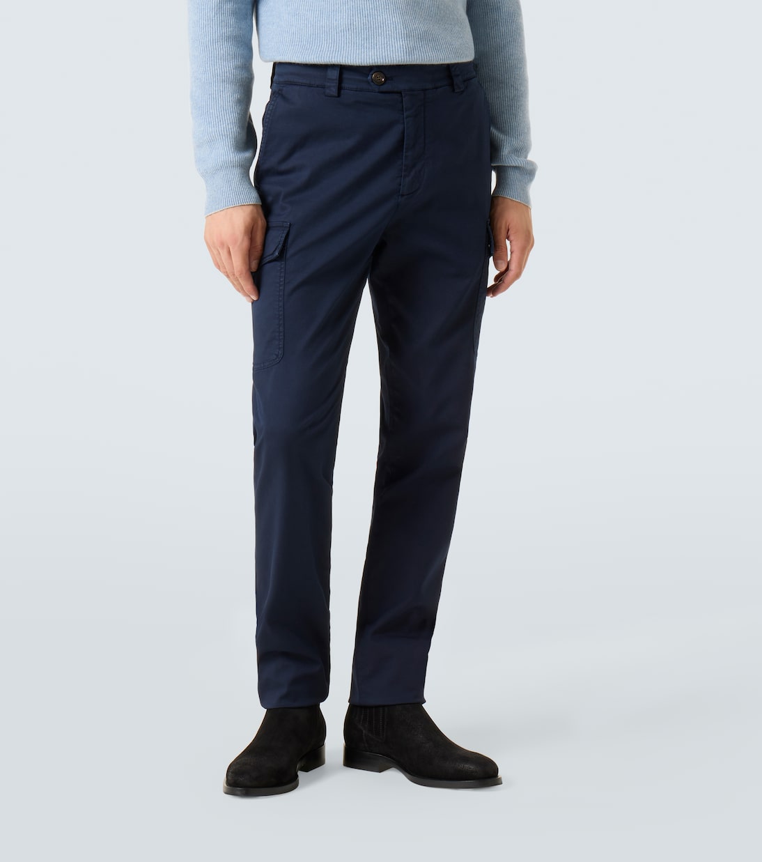 Cotton-blend slim pants | Brunello Cucinelli