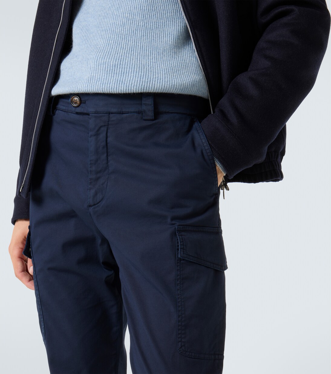 Cotton-blend slim pants | Brunello Cucinelli
