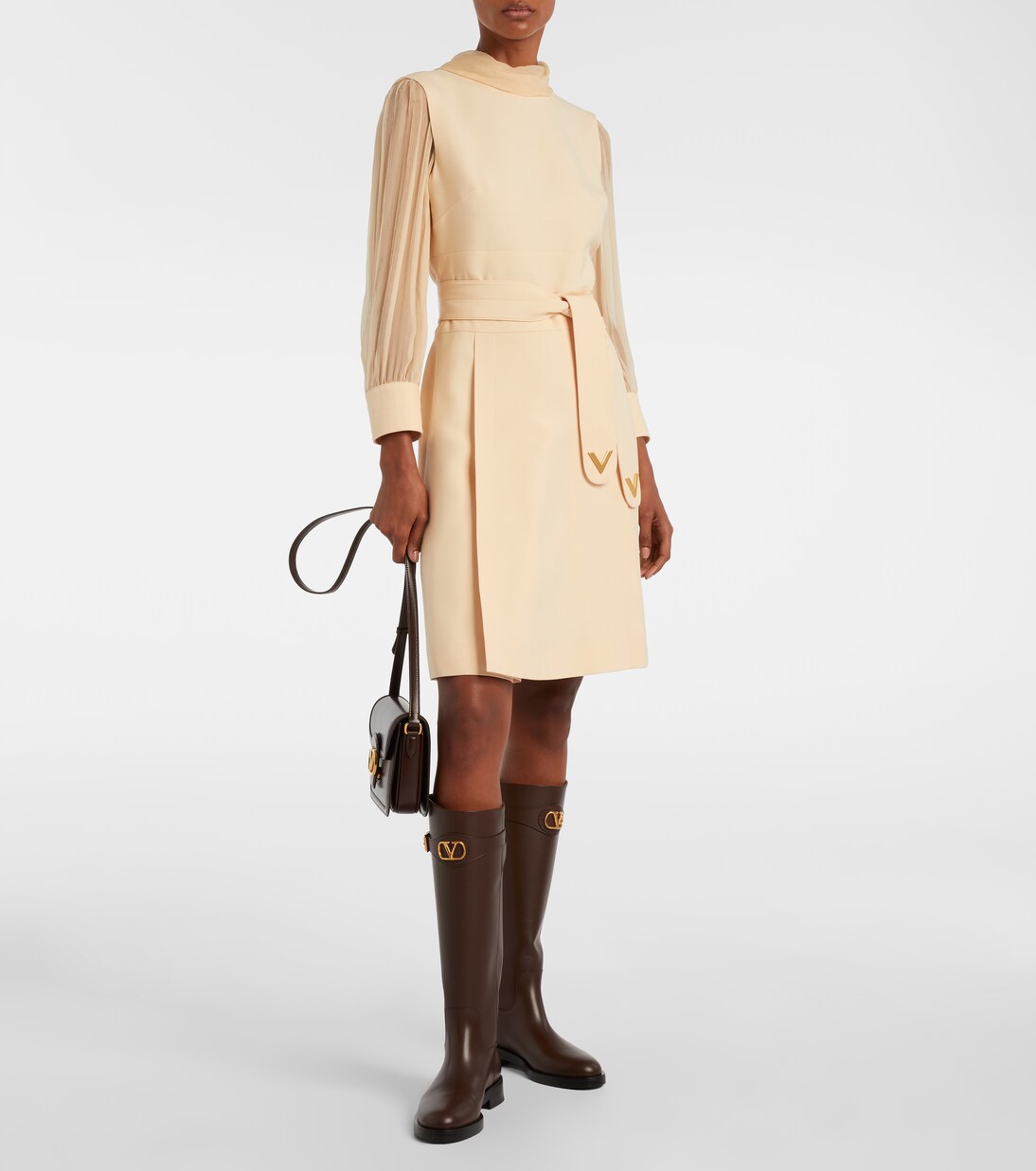 VLogo leather knee-high boots | Valentino Garavani