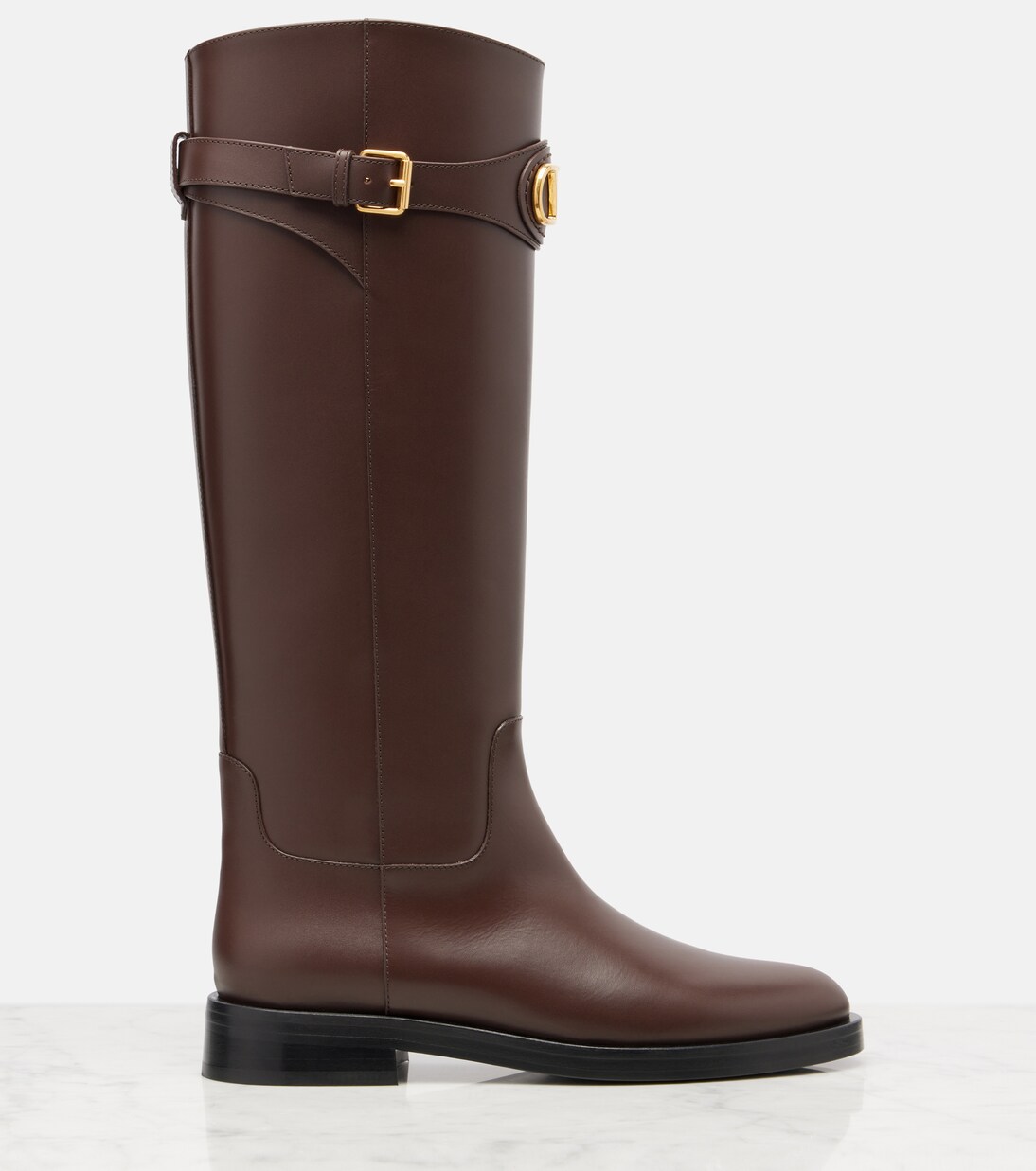VLogo leather knee-high boots | Valentino Garavani
