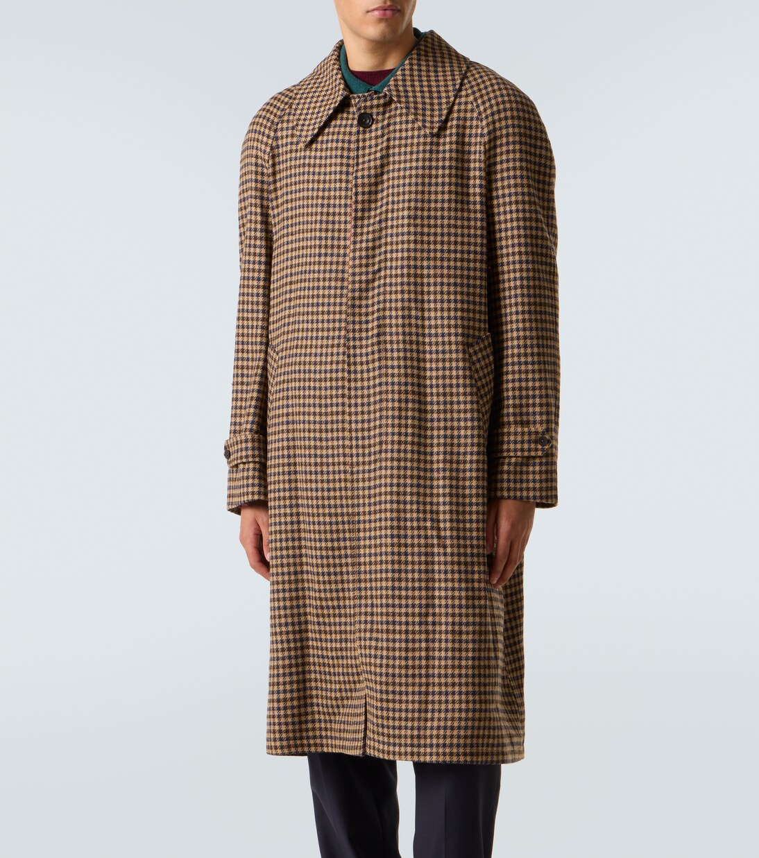 Houndstooth virgin wool coat | Rubinacci