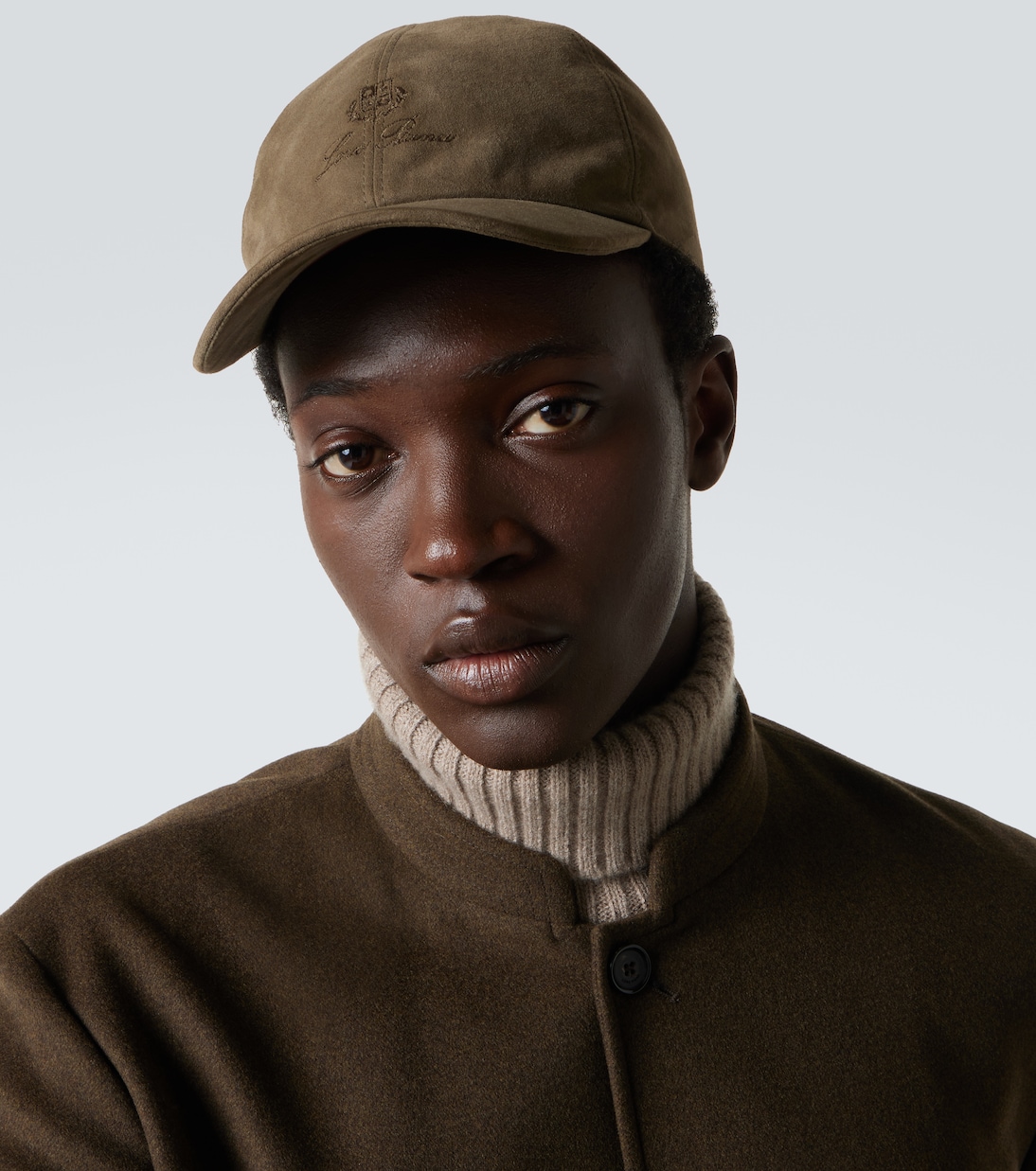 Bestickte Baseballcap aus Veloursleder | Loro Piana