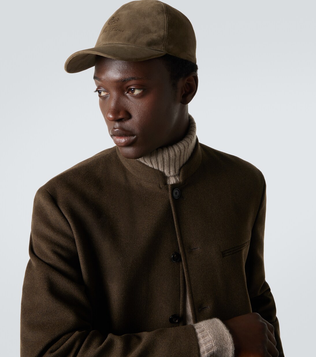 Bestickte Baseballcap aus Veloursleder | Loro Piana