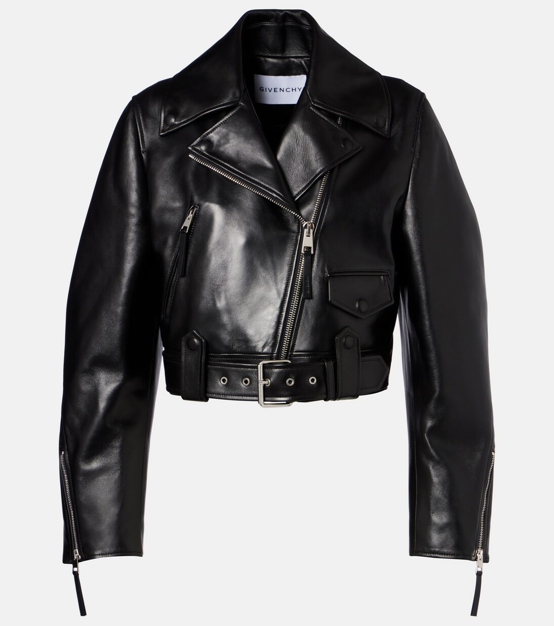 Cocoon cropped leather biker jacket | Givenchy