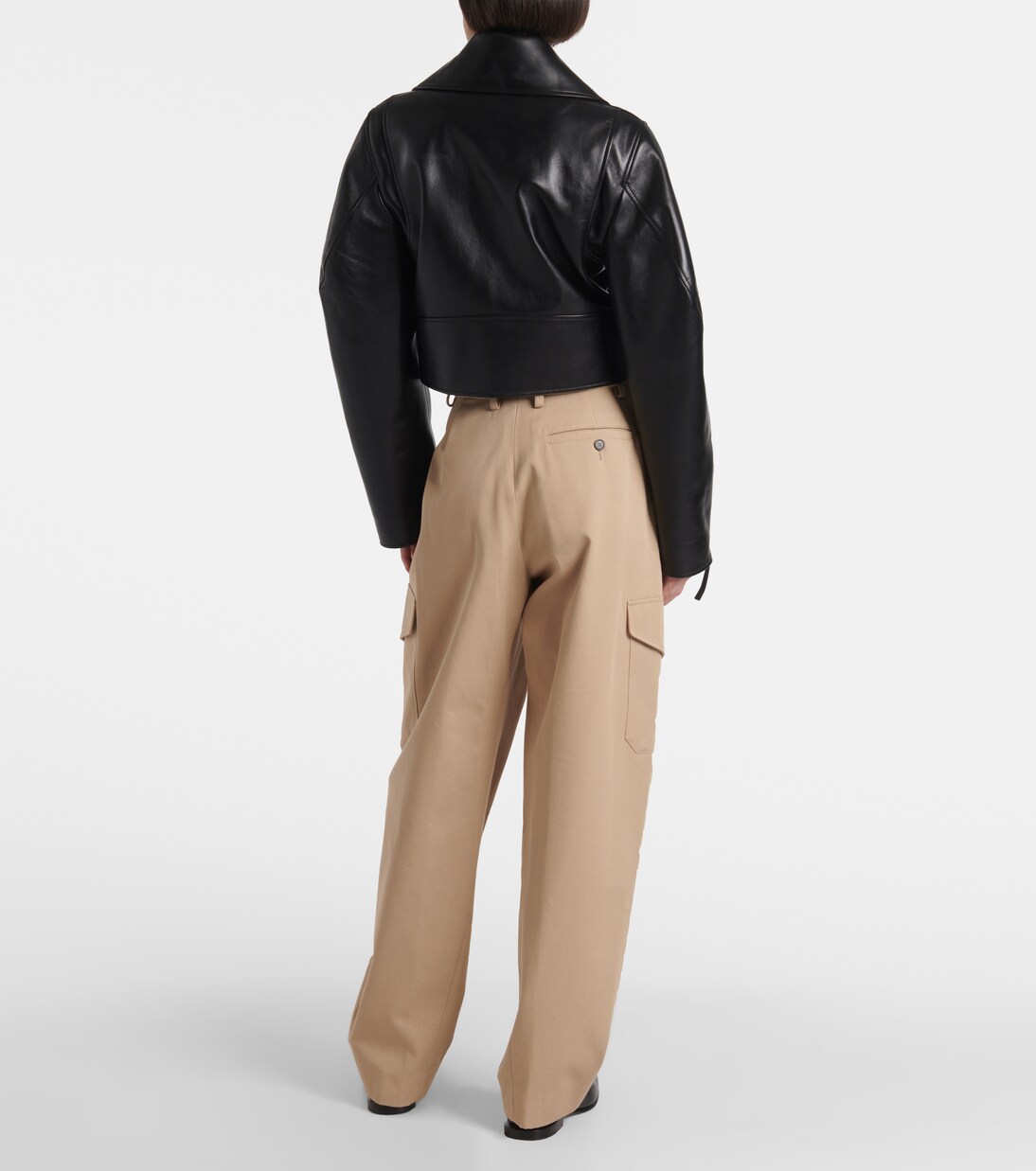 Cocoon cropped leather biker jacket | Givenchy