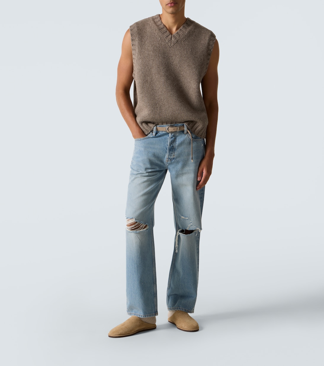 Relaxed Jean distressed straight jeans | Frame