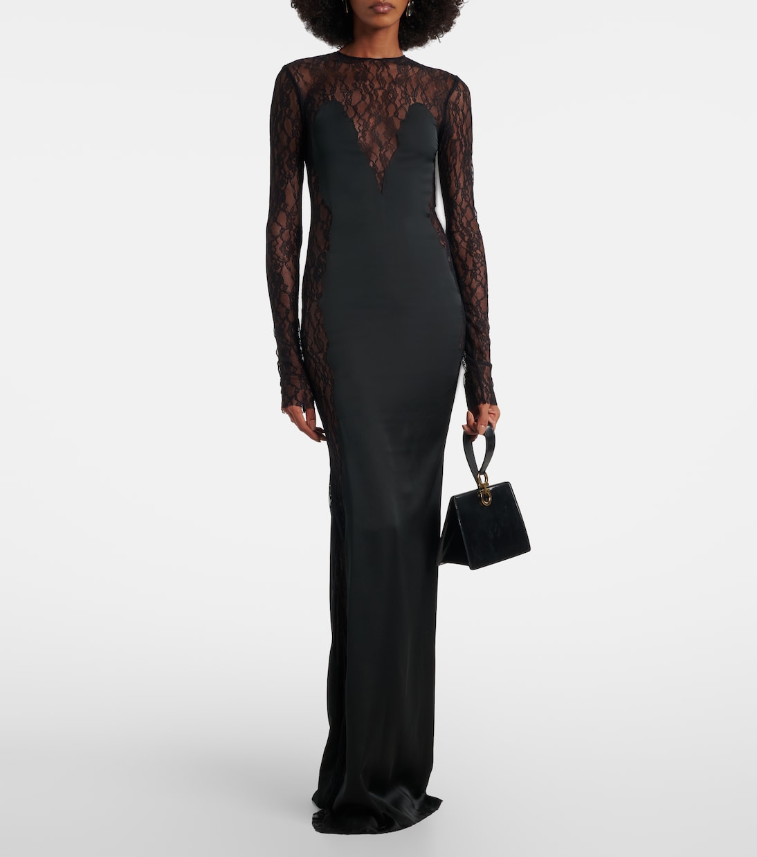 Robe longue en dentelle de soie | The New Arrivals Ilkyaz Ozel