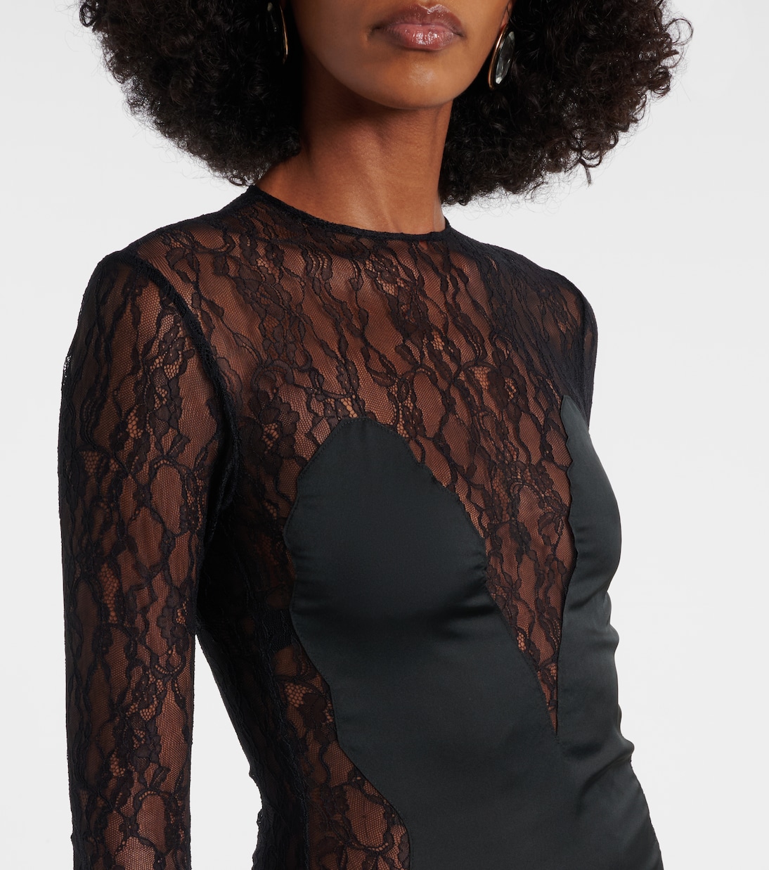 Robe longue en dentelle de soie | The New Arrivals Ilkyaz Ozel