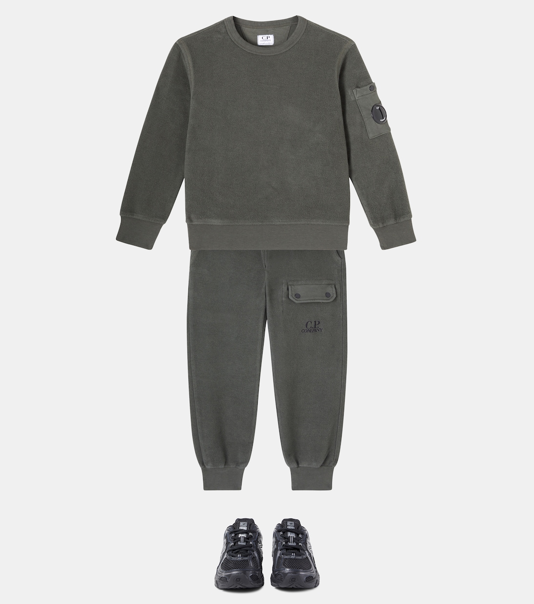 Embroidered cotton fleece sweatpants | C.P. Company Kids