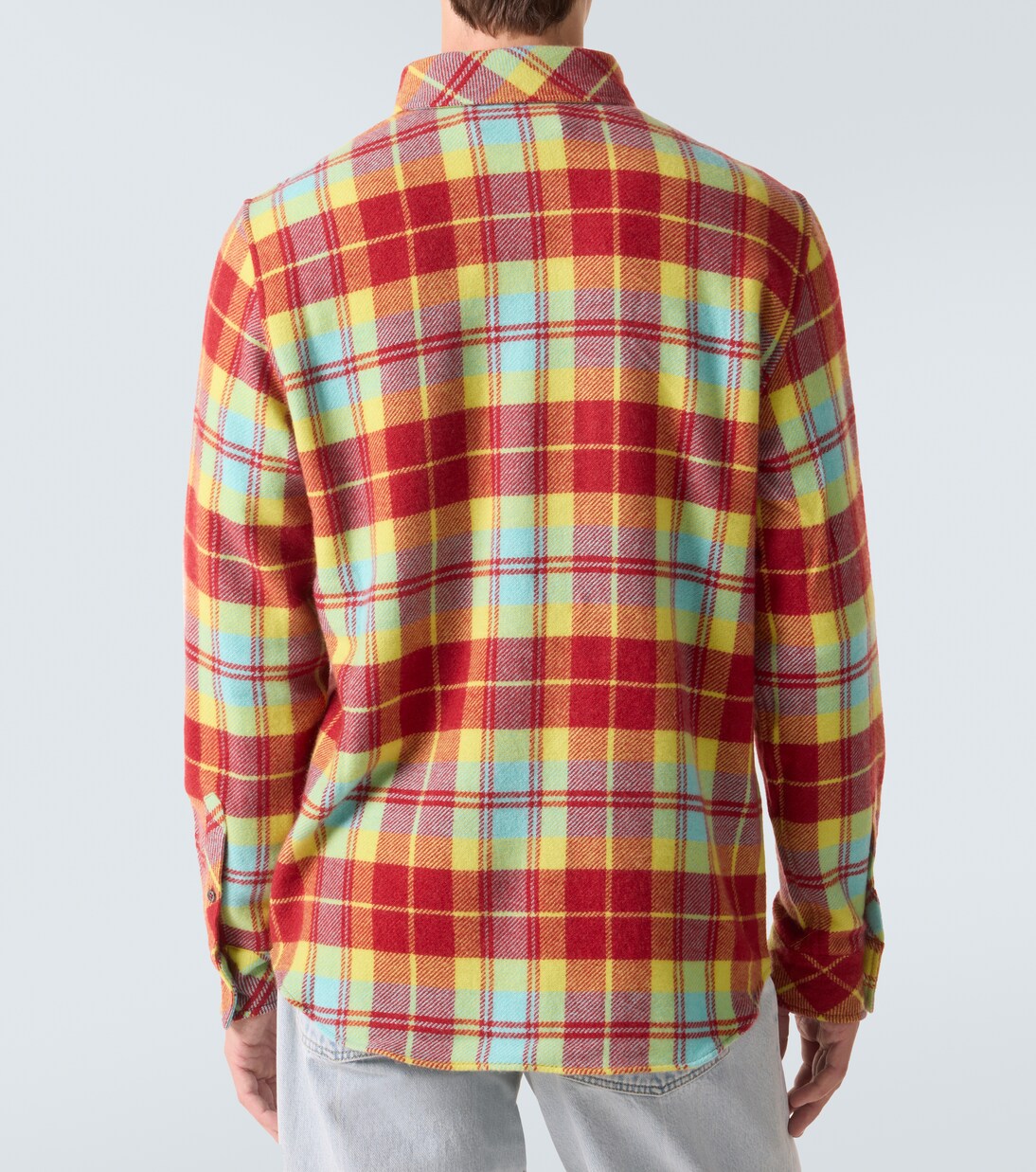 Plaid cashmere shirt with labradorite | God's True Cashmere