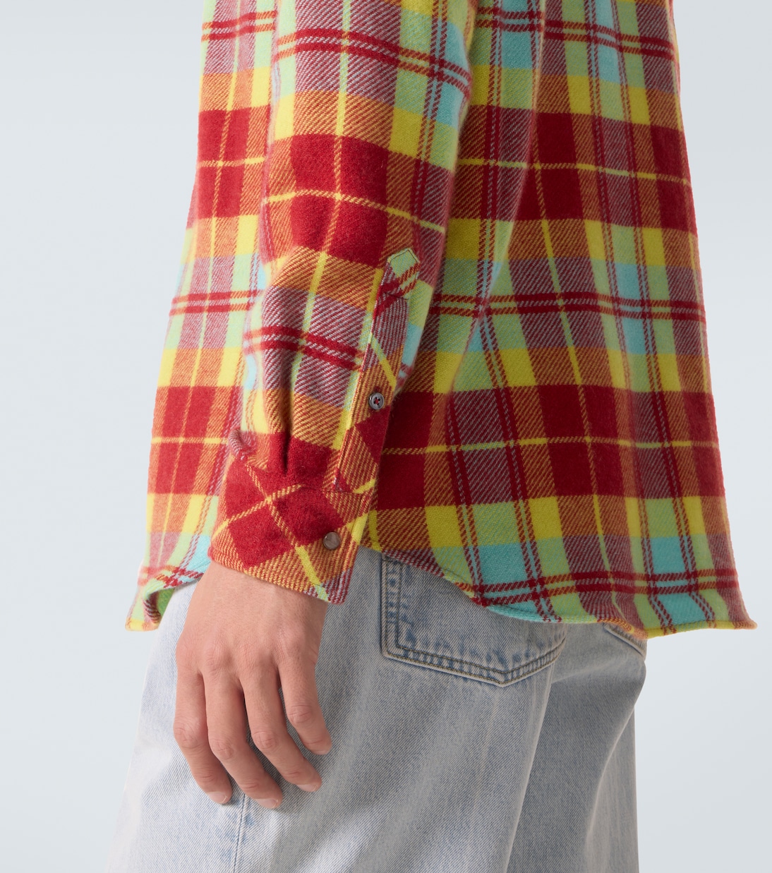 Plaid cashmere shirt with labradorite | God's True Cashmere