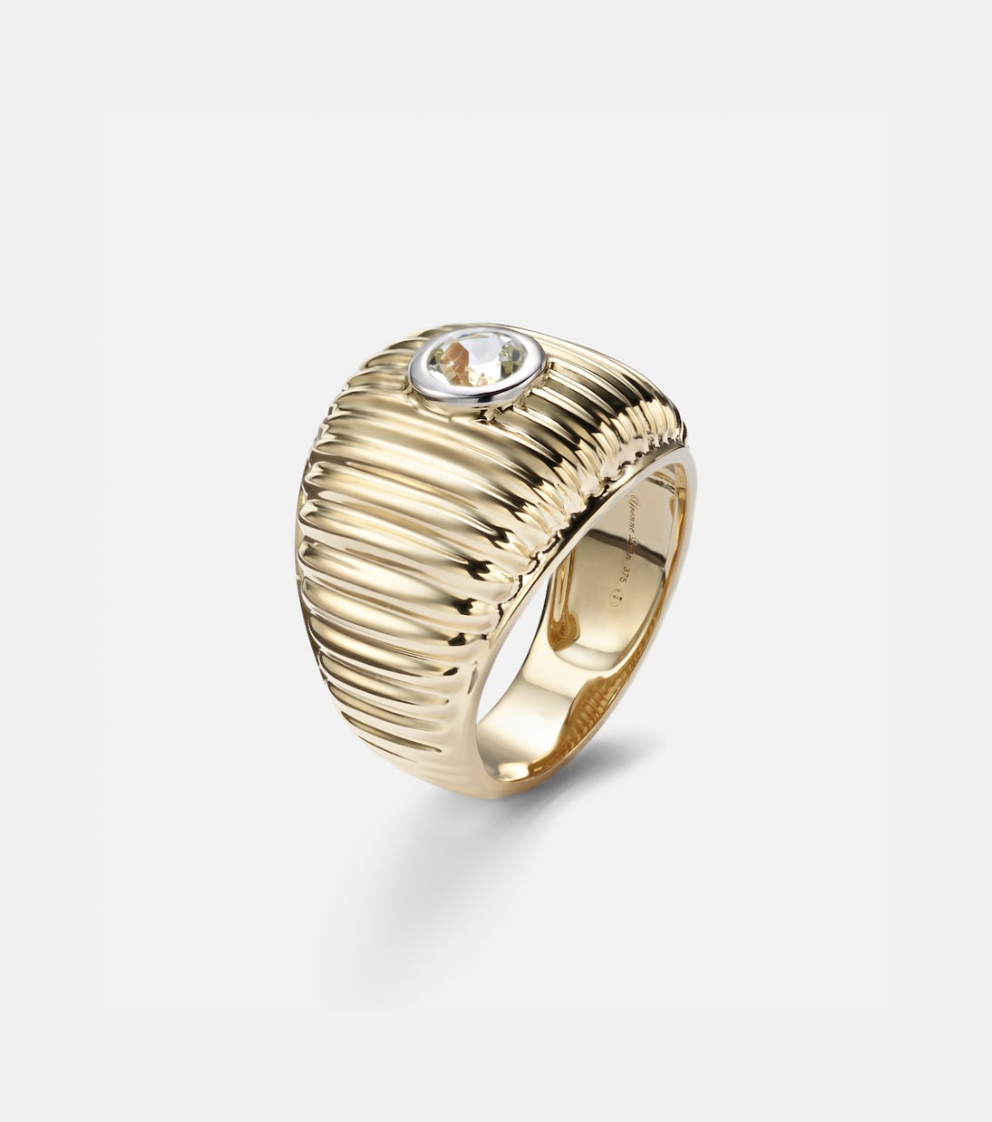 Berlingot Maxi 9kt gold ring with topaz | Yvonne Léon