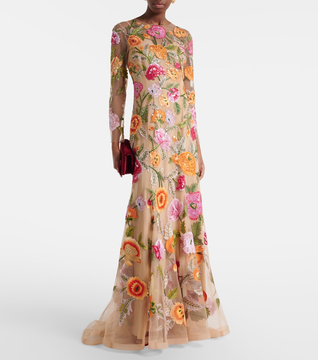 Embroidered floral tulle gown | Carolina Herrera