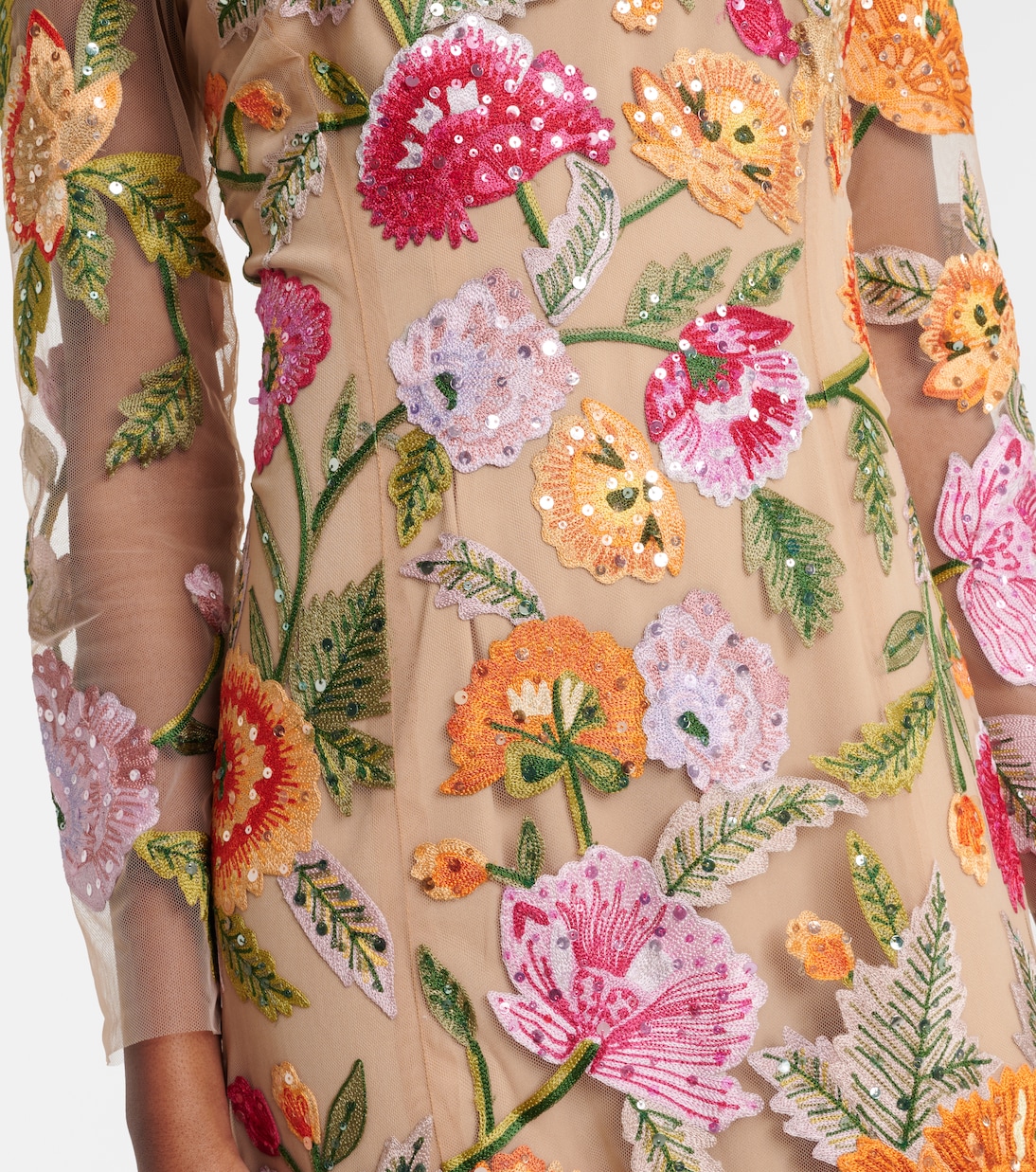 Embroidered floral tulle gown | Carolina Herrera