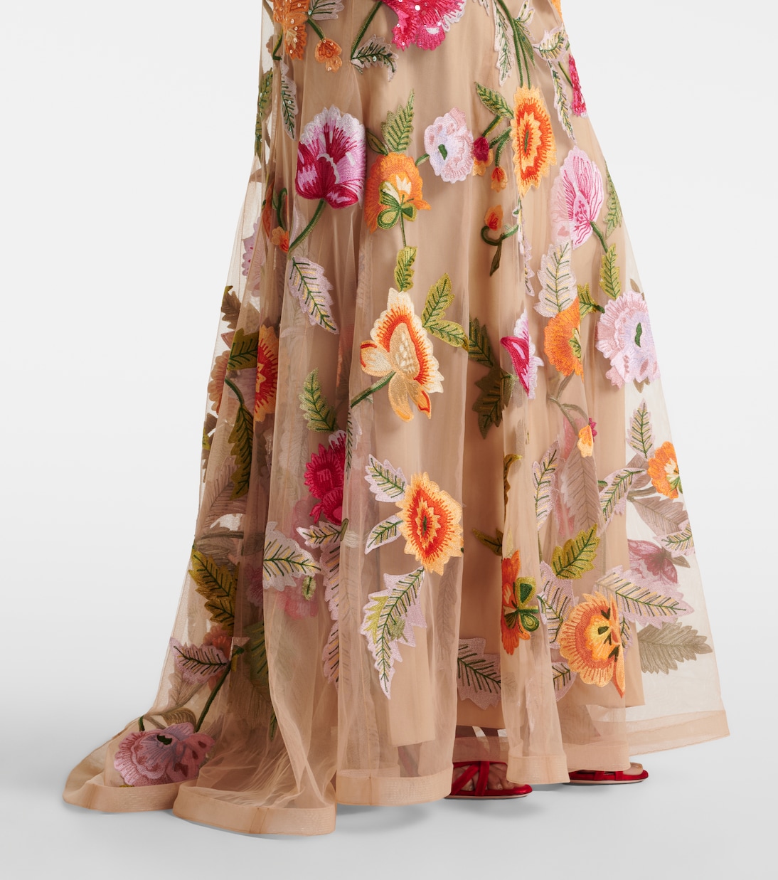 Embroidered floral tulle gown | Carolina Herrera