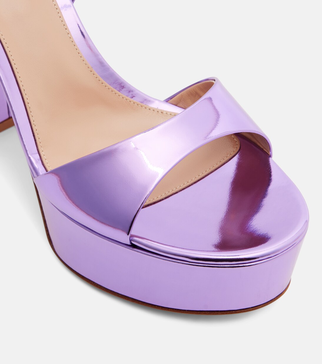 Plateausandalen Marlena 125 aus Metallic-Leder | Gianvito Rossi