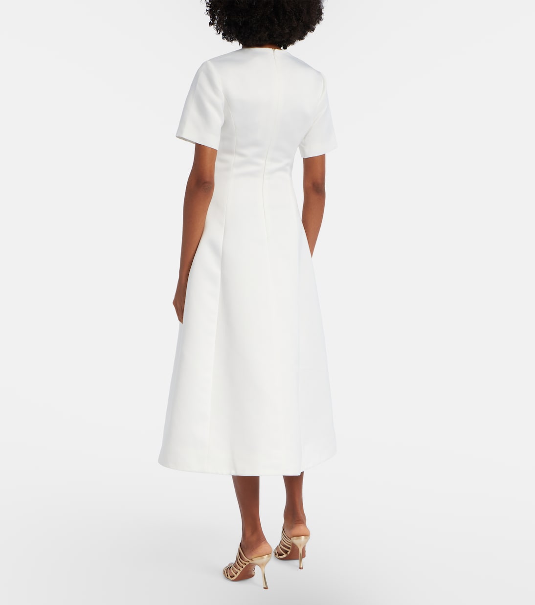 Caroline floral-appliqué midi dress | Leo Lin