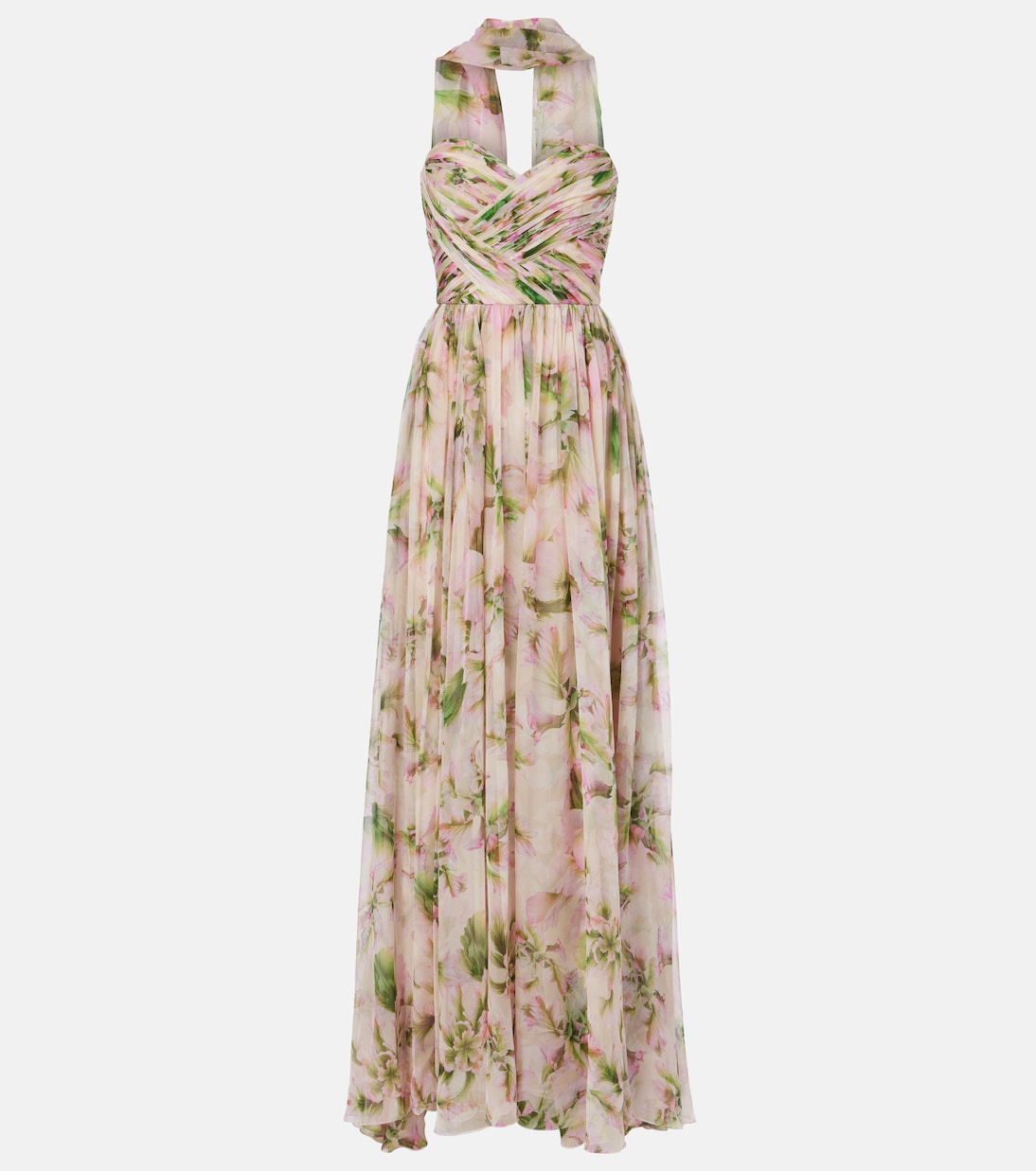 Floral silk chiffon gown | Monique Lhuillier