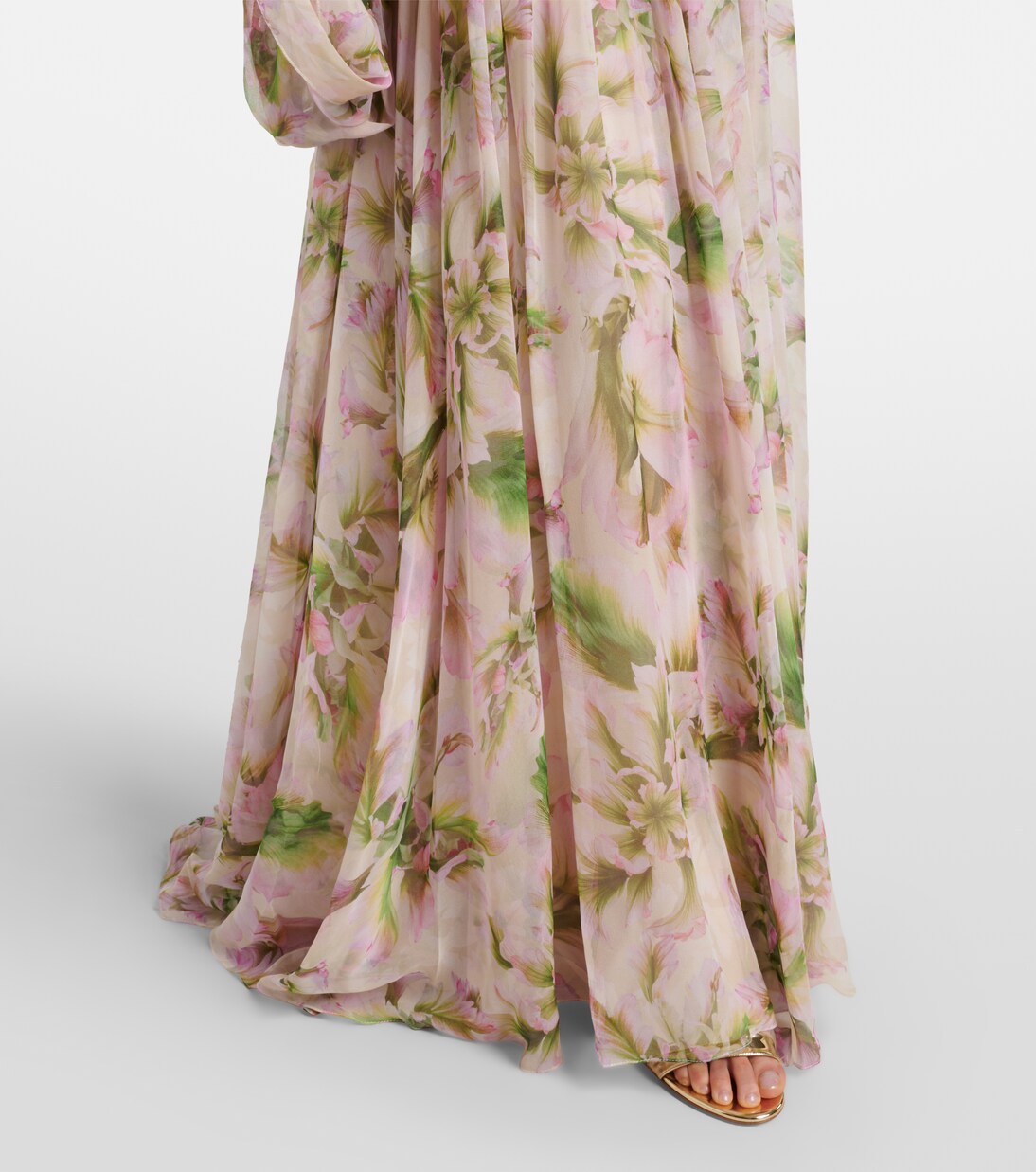 Floral silk chiffon gown | Monique Lhuillier