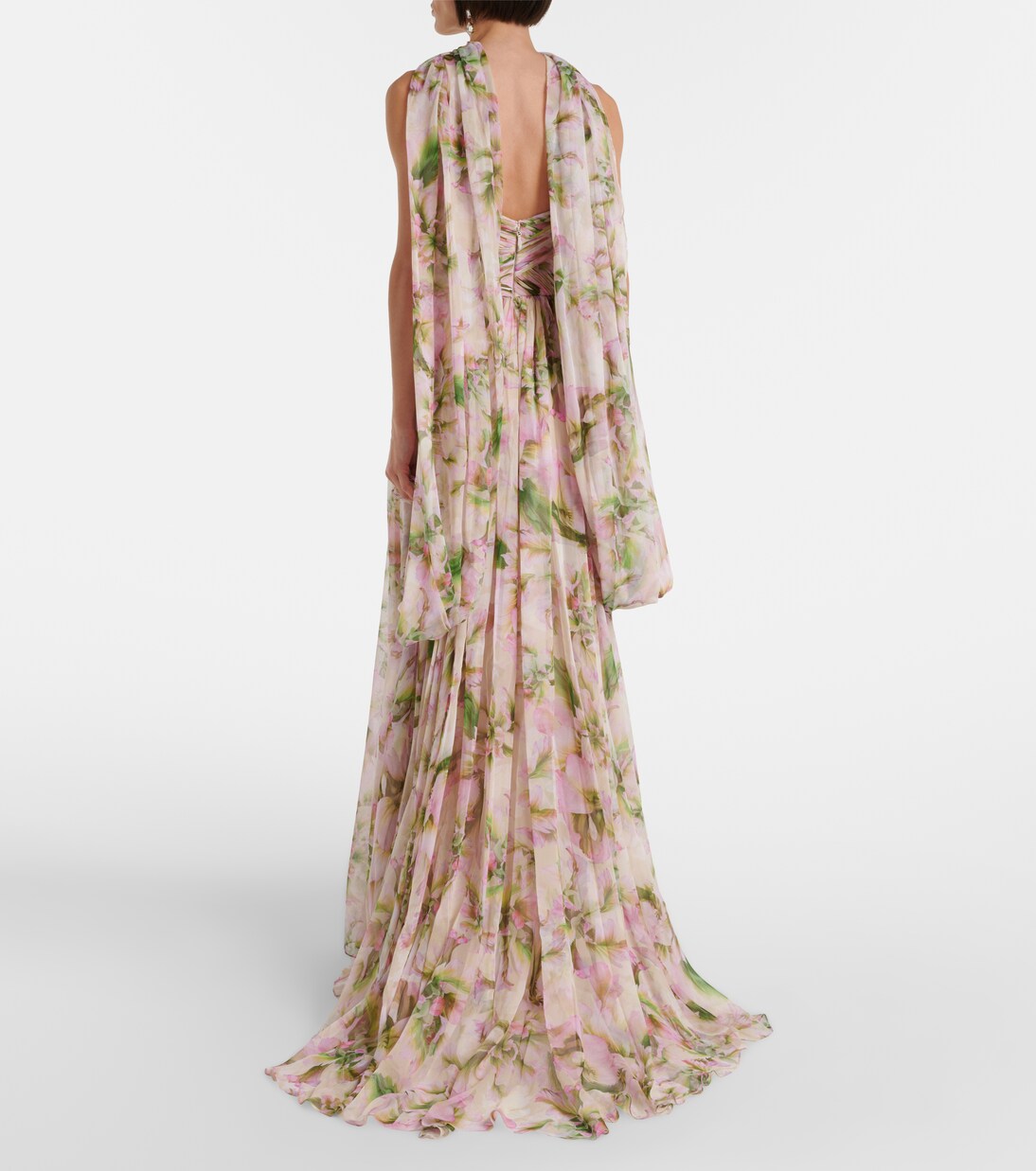 Floral silk chiffon gown | Monique Lhuillier