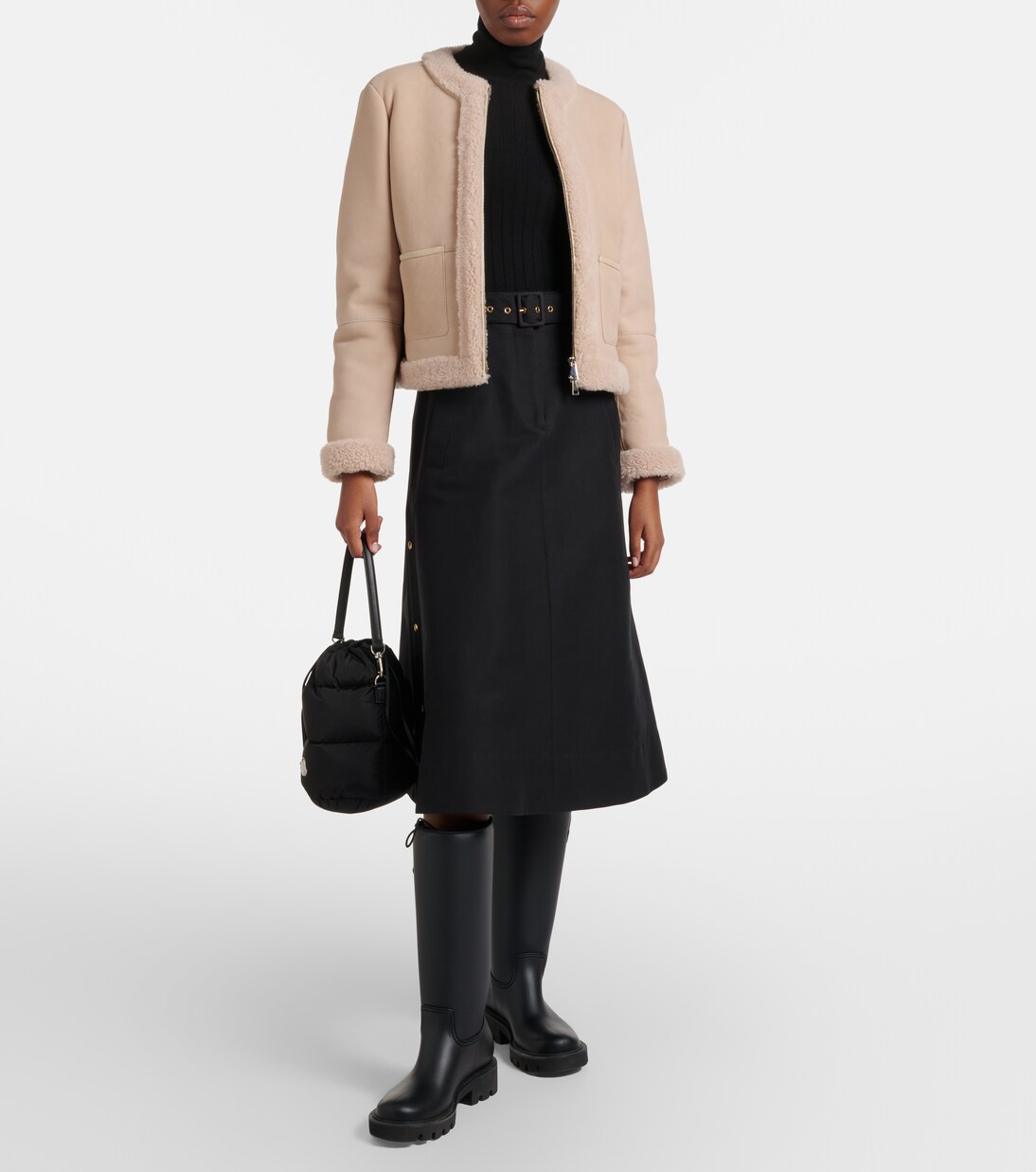 Buis shearling-lined suede down jacket | Moncler