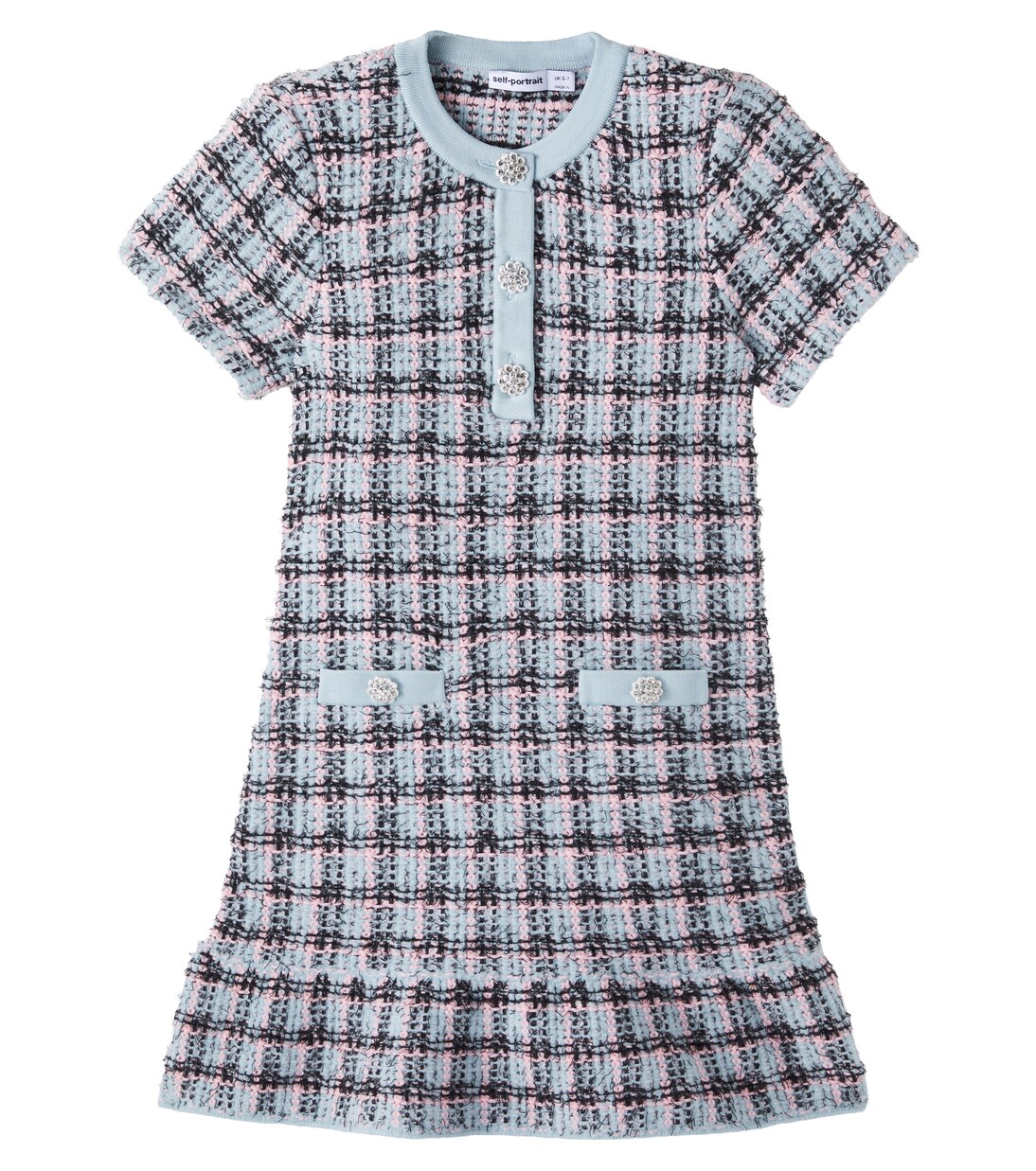 Checked cotton-blend tweed dress | Self-Portrait Kids