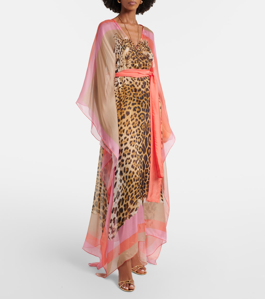 Printed belted silk kaftan | Roberto Cavalli
