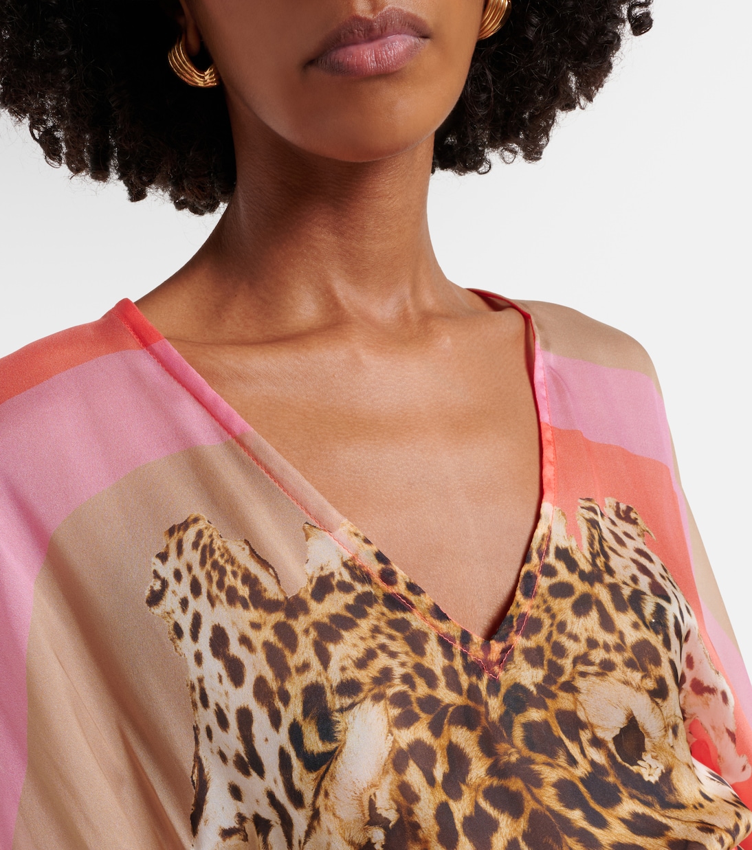 Printed belted silk kaftan | Roberto Cavalli