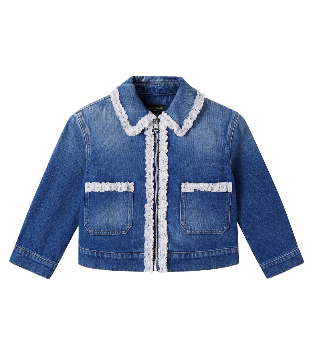 Veste en jean à dentelle | Dolce&Gabbana Kids