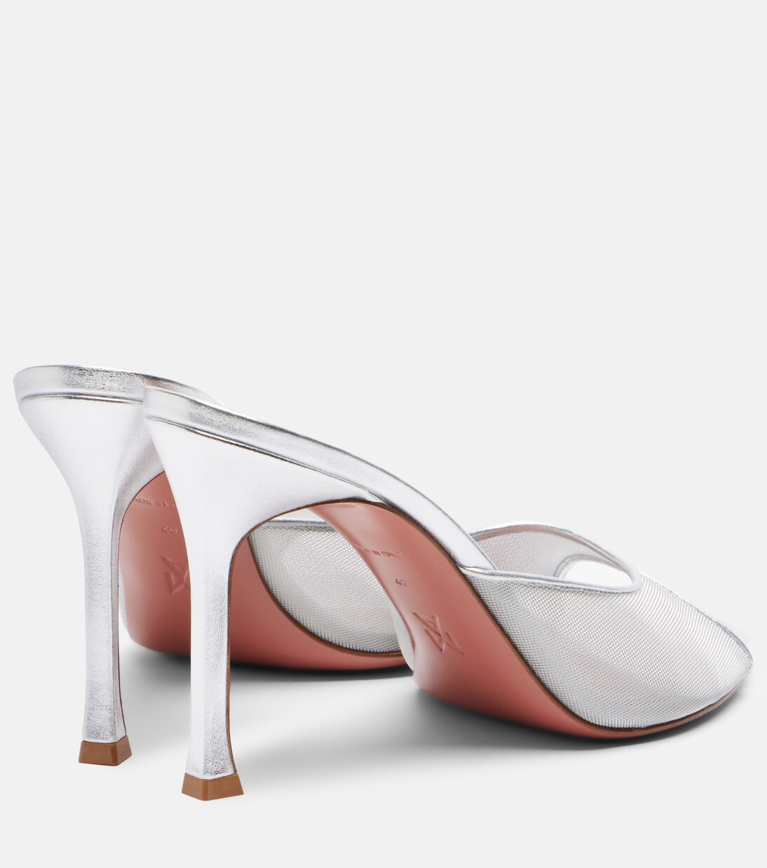 Alexa leather-trimmed mesh mules | Amina Muaddi