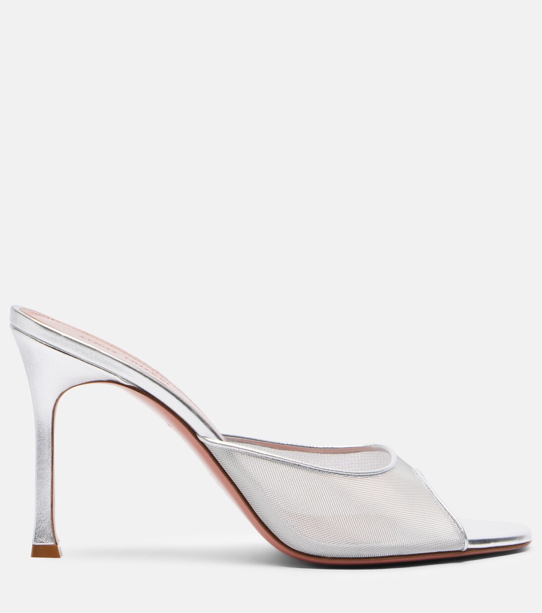 Alexa leather-trimmed mesh mules | Amina Muaddi