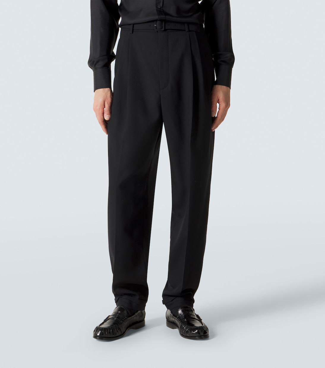 Wool gabardine straight pants | Saint Laurent