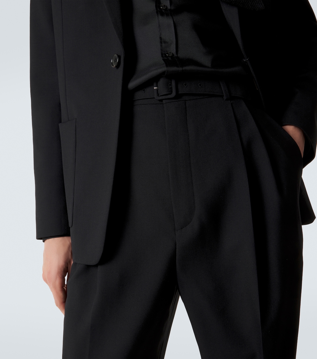 Wool gabardine straight pants | Saint Laurent