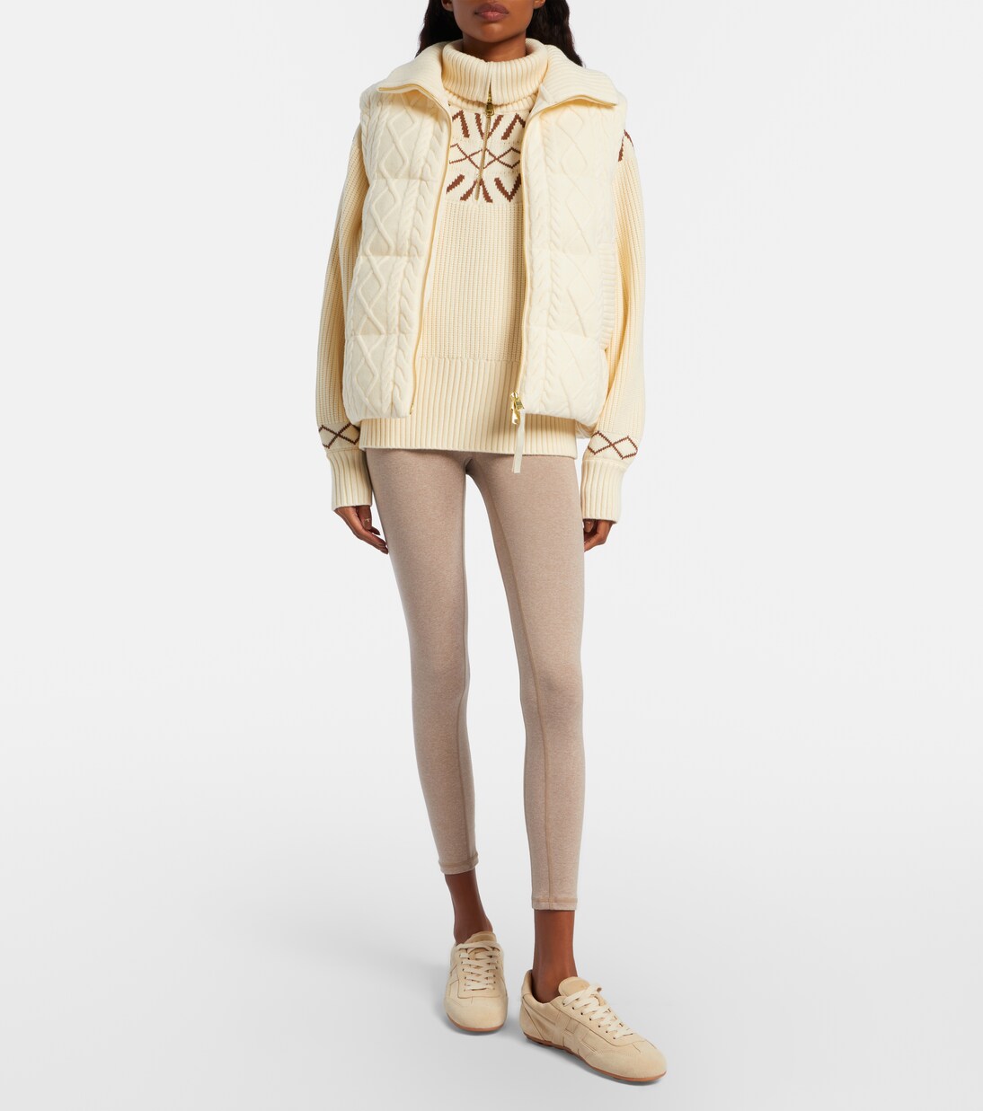 Irina cable-knit puffer vest | Varley