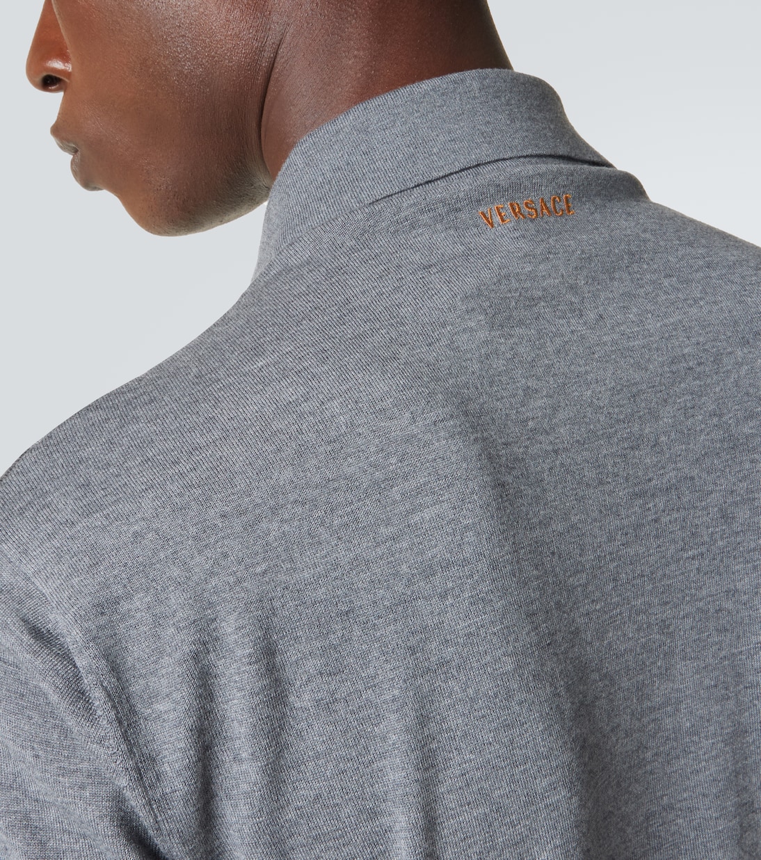 Intarsia striped virgin wool polo shirt | Versace