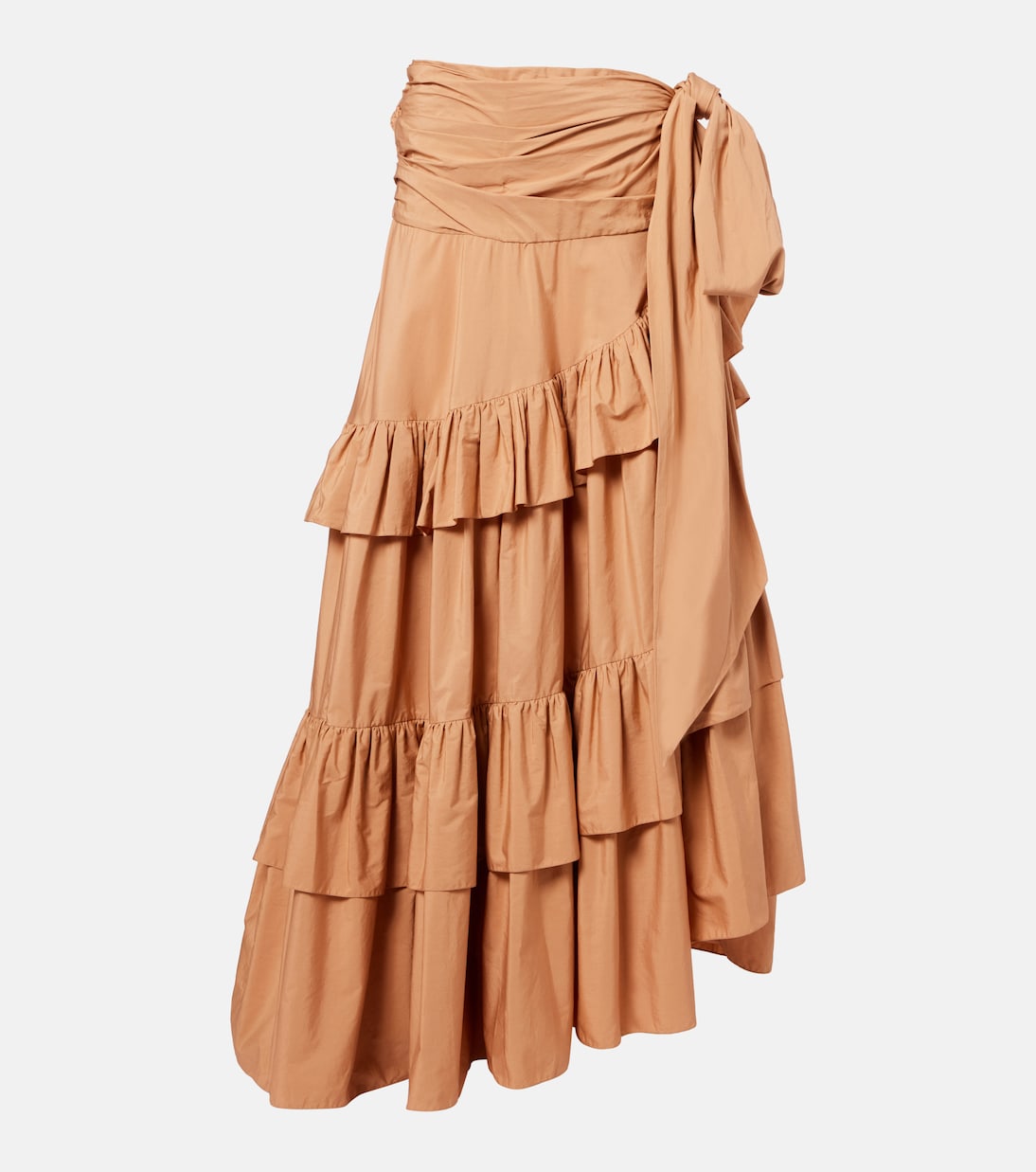 Asymmetric ruffled cotton maxi skirt | Chloé