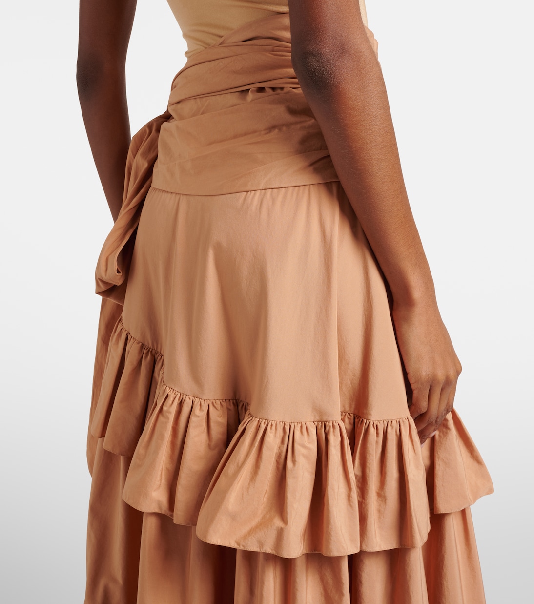 Asymmetric ruffled cotton maxi skirt | Chloé