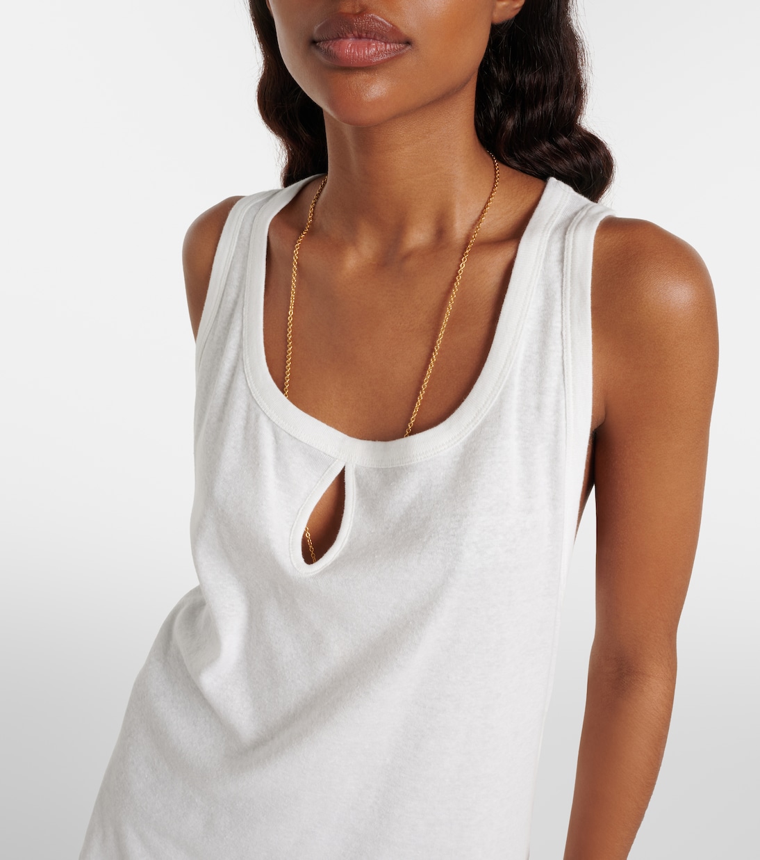 Tanktop Split aus Baumwolle und Leinen | Victoria Beckham