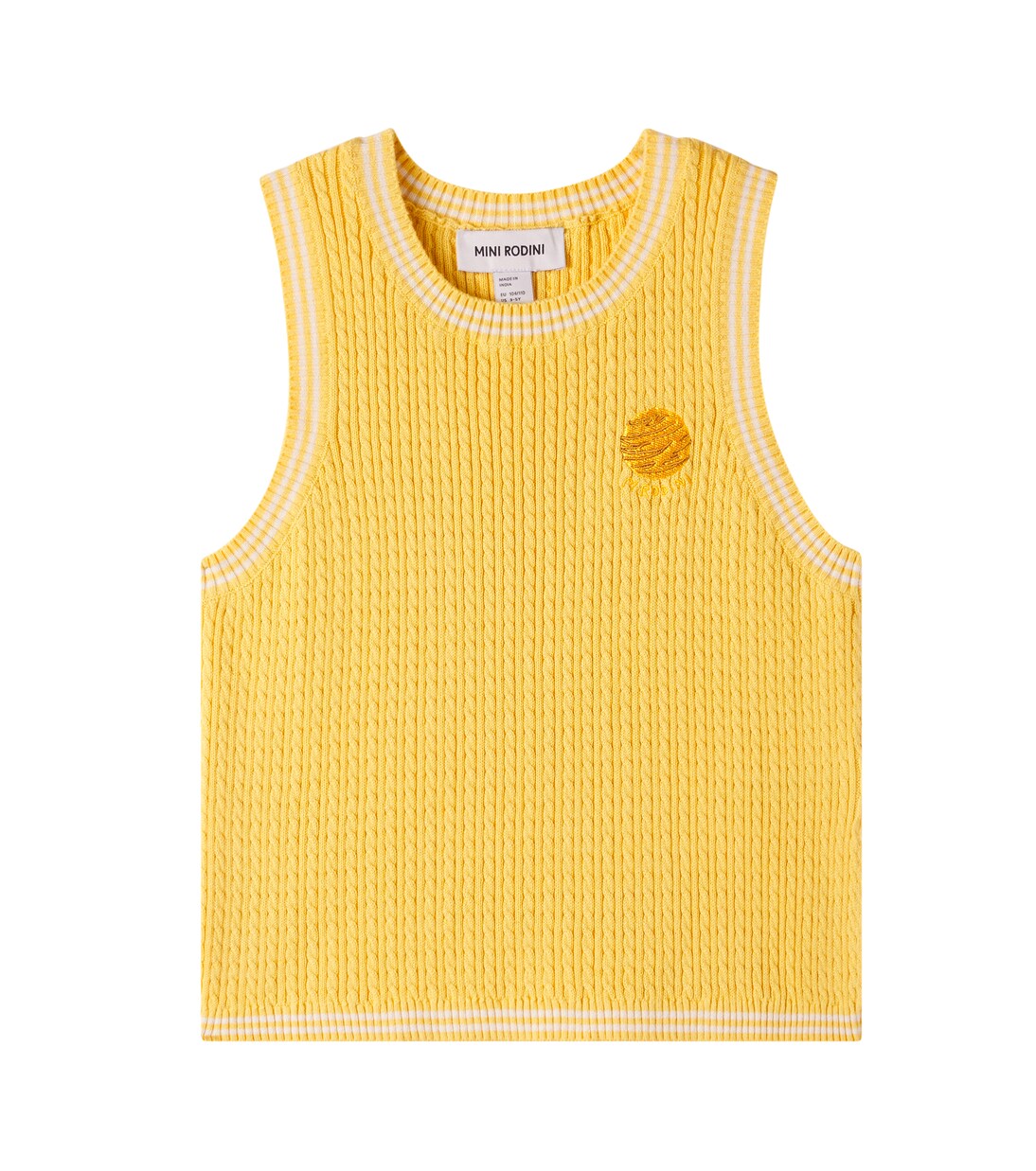 Cable-knit cotton sweater vest | Mini Rodini