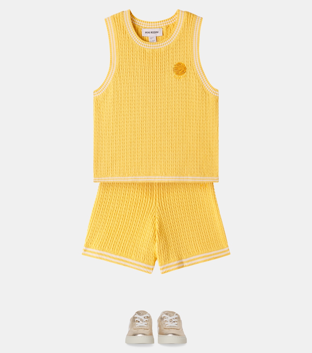 Cable-knit cotton sweater vest | Mini Rodini